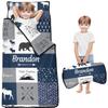 Personalized Woodland Deer Bear Nap Mat Set with Name, Bear Sleeping Bags for Boys, Customized Arrow Toddler Bed Mattress for Kids, Slumber Bags for Preschool, Daycare or Kindergarten, Sleep Sack view 1