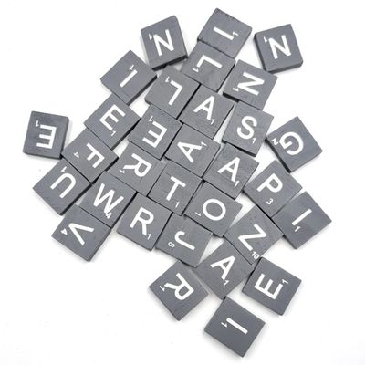 2Packs Grey Natural Wood Chips for DIY Alphabet Puzzle Letter Blocks for Intellectual Development and Early Education for Crafts and Decorative Projects