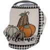 Baby Car Seat Covers Welcome Fall Pumpkin Farmhouse Black Buffalo Plaid Nursing Covers Breastfeeding Scarf Soft Stretchy Carseat Canopy Cover Shopping Cart Cover Stroller Covers for Baby Girls Boys view 1
