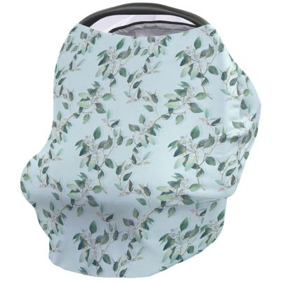 Baby Car Seat Covers Farmhouse Leaves Plants Turquoise Nursing Covers Breastfeeding Scarf Soft Stretchy Carseat Canopy Cover Shopping Cart Cover Stroller Covers for Baby Girls Boys