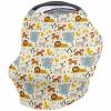 Baby Car Seat Covers Cute Cartoon Aanimals Tiger Lion Elephant Bear Penguin Nursing Covers Breastfeeding Scarf Stretchy Carseat Canopy Cover Shopping Cart Cover Stroller Covers for Baby Girls Boys view 1