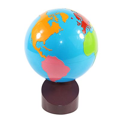 Montessori Geography Materials Globe of World Parts/Continents Preschool Early Educational Equipment Kids Culture Learning Toys Know World Globe (Multicolor)