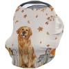 Baby Car Seat Covers Thanksgiving Cute Dog Pumpkin Maple Leaves Linen Nursing Covers Breastfeeding Scarf Soft Stretchy Carseat Canopy Cover Shopping Cart Cover Stroller Covers for Baby Girls Boys view 1