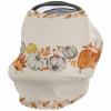 Baby Car Seat Covers Thanksgiving Fall Pumpkin Maple Leaves Linen Nursing Covers Breastfeeding Scarf Soft Stretchy Carseat Canopy Cover Shopping Cart Cover Stroller Covers for Baby Girls Boys view 1