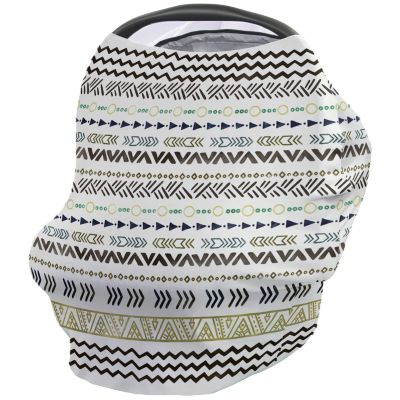Baby Car Seat Covers Bohemian Elegant Lines Boho Ethnic Style Nursing Covers Breastfeeding Scarf Soft Stretchy Carseat Canopy Cover Shopping Cart Cover Stroller Covers for Baby Girls Boys