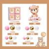 Bear Cake Toppers Mini Bear Cake Decorations Pink Letter Cake Toppers Gold Pink White Pearl Ball for Bear Theme Supplies (Pink Baby) view 2