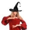 SIQITECHNO Halloween Witch Hat With Spider Bat Black ruched Wizard Cap for Halloween Party Decoration Witch Cosplay Costume Accessory view 2