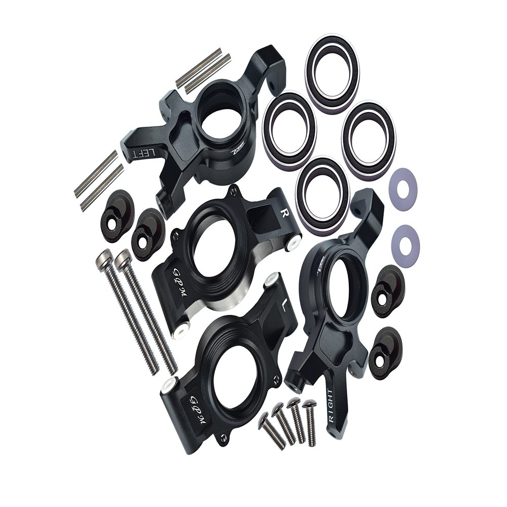 GPM 24Pc Set Upgrades Aluminum Front & Rear Oversized Knuckle Arm for 1/5 X-MAXX 6S Monster Truck & 1/5 X-MAXX 8S Monster Truck RC Cars (Black)