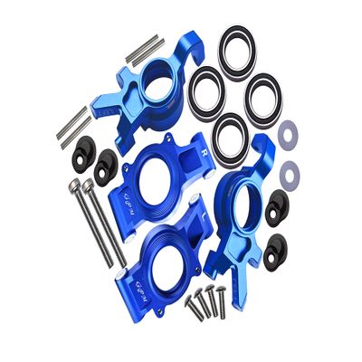 GPM 24Pc Set Upgrades Aluminum Front & Rear Oversized Knuckle Arm for 1/5 X-MAXX 6S Monster Truck & 1/5 X-MAXX 8S Monster Truck RC Cars (Blue)