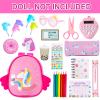 BDDOLL Doll Clothes and Accessories School Supplies Playset for 18 Inch Girl Doll with Doll Clothes,School Bags, Student Cards, Glasses, Pencils, calculators, Scissors, notebooks, etc view 2