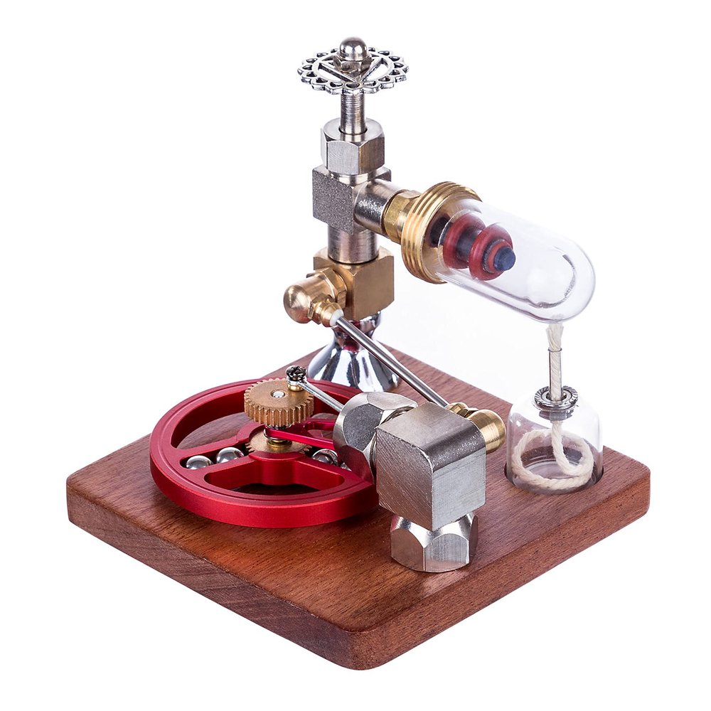 GENYUU External Combustion Engine Model, Adjustable Speed Stirling Engine Motor Model, Physics Science Experiment Toy Kits for Adults and Teenagers