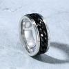 SWOPAN Men's Spinner Fidget Anxiety Ring 8MM Stainless Steel Black Spin Chain Ring for Men Women Anxiety Stress Relief Rotation Wedding Engagement Band Stepped Grooved Edge Comfort Fit, Black, Size 7 view 4