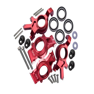 GPM 24Pc Set Upgrades Aluminum Front & Rear Oversized Knuckle Arm for 1/5 X-MAXX 6S Monster Truck & 1/5 X-MAXX 8S Monster Truck RC Cars (red)