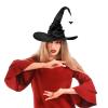 SIQITECHNO Halloween Witch Hat With Spider Bat Black ruched Wizard Cap for Halloween Party Decoration Witch Cosplay Costume Accessory view 2
