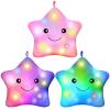 Juexica 3 Pcs 13 Inch LED Twinkle Star Soft Plush Pillow Glowing Stuffed Star Light up Throw Pillow Toys Night Light Cushions for Kids Birthday Gifts Room Home Office Decoration view 1