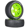 2pcs 1/8 Off-Road Vehicle Tires Multicolor Small Ding Wear-Resistant Racing Rally Tire RC Remote Control Short Truck Model Car (Green) view 1
