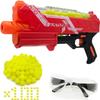 Blaster Gun with Protective Goggles and 100 Rounds for Up to 110 FPS Compatible with Nerf Hyper Rounds Darts, Easy Reload, Holds Up to 50 Rounds (RED) view 1