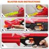 Blaster Gun with Protective Goggles and 100 Rounds for Up to 110 FPS Compatible with Nerf Hyper Rounds Darts, Easy Reload, Holds Up to 50 Rounds (RED) view 3