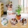 MIAODAM Singing Talking Cactus Toy Repeating What You Say, Adjustable Volume Dancing Cactus Baby Toy Glowing Plush Toy for Baby Gift view 3