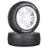 2pcs 1/8 Off-Road Vehicle Tires Multicolor Small Ding Wear-Resistant Racing Rally Tire RC Remote Control Short Truck Model Car (White) view 1
