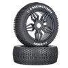 2pcs 1/8 Off-Road Vehicle Tires Multicolor Small Ding Wear-Resistant Racing Rally Tire RC Remote Control Short Truck Model Car (Black) view 1