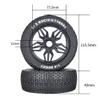 2pcs 1/8 Off-Road Vehicle Tires Multicolor Small Ding Wear-Resistant Racing Rally Tire RC Remote Control Short Truck Model Car (Black) view 2