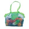 Mesh Beach Bag for Toys Beach Toy Bag Away from Sand Bag Toys Organizer, Foldable Lightweight Kids Sea Shell Bags (Blue) view 1