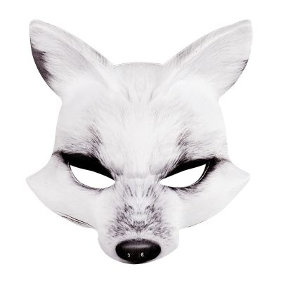 NICEYST Fun Animal Halloween Mask Furry Half Face Mask Bunny Masks Halloween Cosplay Costume Carnival Party Costume Props (Style 2-White Lowrie)
