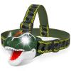 DX DA XIN Dinosaur Headlamp T-Rex LED Headlamps for Kids Flashlights Camping Gear - Dinosaur Toys for Boys Girls Toddlers Outdoor Toys for Kids Birthday Halloween Stocking Stuffers view 1
