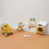 Dollhouse Simulation Mini Laundry Room Kit Miniature Plastic Washing Machine Vacuum Cleaner Set Dollhouse Accessories for Micro Landscape Sets view 2
