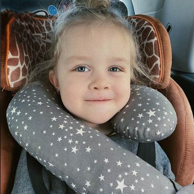 Car Seat Belt Cushion Kids Car Travel Pillow Head Neck Support Pillow Soft Neck Pillow Headrest Sleeping Pillow for Car Seat Airplane Train Ergonomic Pillow for Car Airplane Long Journeys