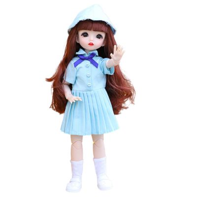 BJD Doll with Clothes Shoes Movable Joints 12 Inch Doll 30cm 1/6 Makeup Dress Up Dolls with Fashion Clothes for Girls Toy (C)