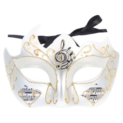 Polygonal Note Mask Mens Outdoor Clothing Masks Prop Masquerade Ball Masks Festival Women Masks Drama Masks Plastic Face Mask Photography Prop White Accessories Cosplay Man