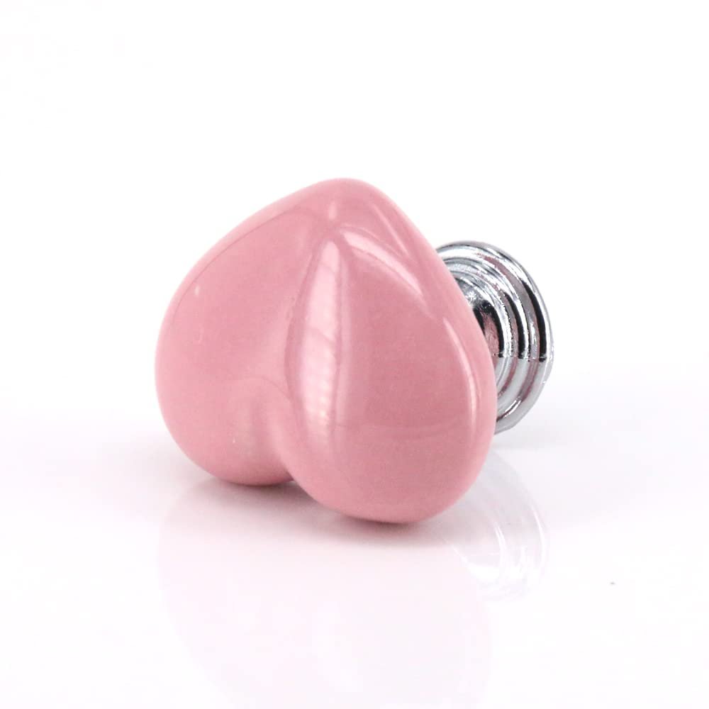10PCS Pink Heart Dresser Knob Pull Drawer Pull Handle Kit Cabinet Door Handle Pull Knob for Girls Kids