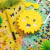 Lewtemi Sun Piata for Summer Birthday Party Yellow Piata with Stick, Blindfold, Confetti for Adults Birthday Baby Shower Party Supplies view 2