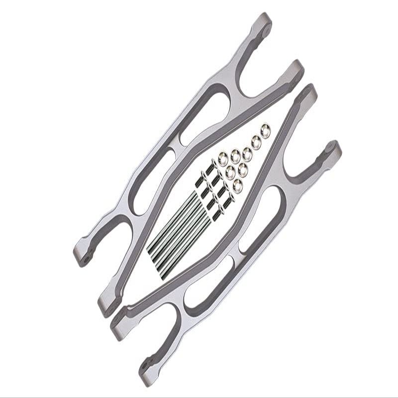 Aluminum 6061-T6 Front Or Rear Extended Upper Arms For Traxxas 1:5 X Maxx 8S With WideMAXX #7895 / XRT 8S Monster Truck Upgrades - Silver