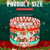 Leitee 10 Pcs Christmas Bracelets Gifts for Women Heishi Surfer Bracelets Polymer Clay Stretch Jewelry Party Favor Supplies view 4