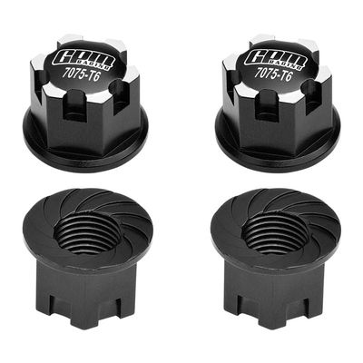 Aluminum 7075-T6 Wheel Lock for Traxxas 1:8 4WD Sledge / 1:5 X Maxx 6S / X Maxx 8S / XRT 8S / 1:6 Sand Car 8S / 1:10 E-Revo 2.0 VXL / 1:10 Maxx with WideMAXX - 4Pc Set Black