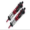 Aluminum 6061-T6 Front L-Shape Emulation Piggy Back (Built-In Piston Spring) Adjustable Spring Dampers 128mm For Traxxas 1/8 4WD Sledge Monster Truck 95076-4 - 2Pc Set Red view 1
