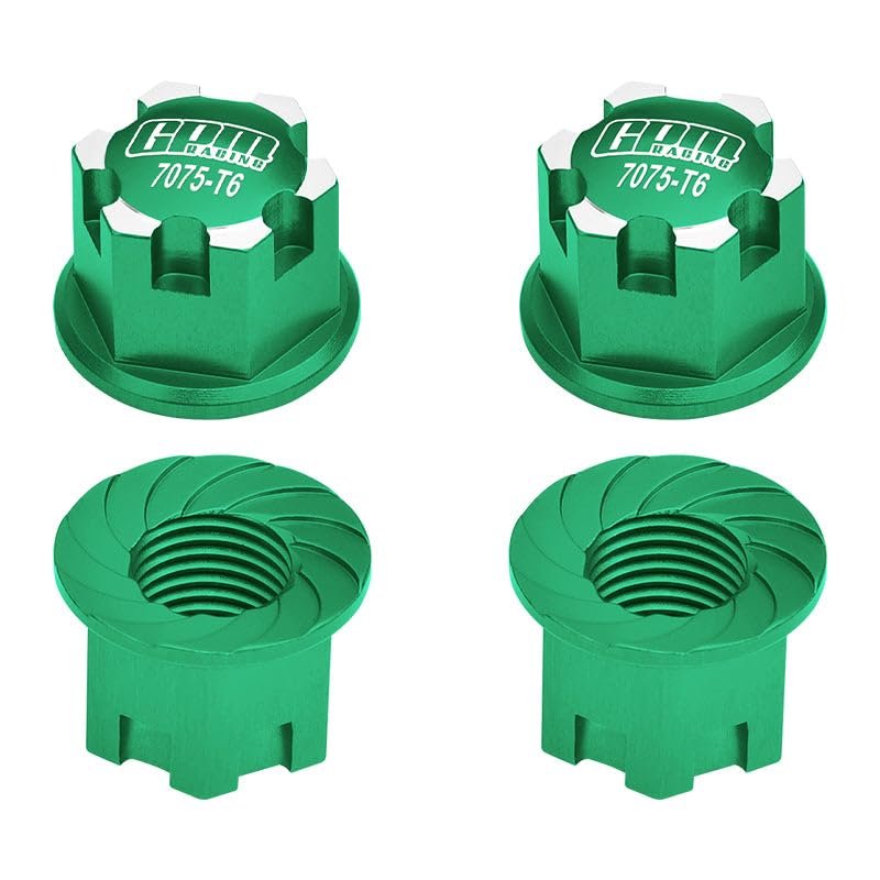 Aluminum 7075-T6 Wheel Lock for Traxxas 1:8 4WD Sledge / 1:5 X Maxx 6S / X Maxx 8S / XRT 8S / 1:6 Sand Car 8S / 1:10 E-Revo 2.0 VXL / 1:10 Maxx with WideMAXX - 4Pc Set Green