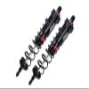 Aluminum 6061-T6 Rear L-Shape Emulation Piggy Back (Built-In Piston Spring) Adjustable Spring Dampers 143mm For Traxxas 1/8 4WD Sledge Monster Truck 95076-4 - 2Pc Set Black view 1