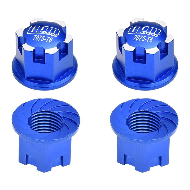Aluminum 7075-T6 Wheel Lock for Traxxas 1:8 4WD Sledge / 1:5 X Maxx 6S / X Maxx 8S / XRT 8S / 1:6 Sand Car 8S / 1:10 E-Revo 2.0 VXL / 1:10 Maxx with WideMAXX - 4Pc Set Blue