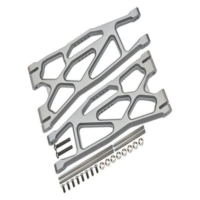 Aluminum 6061-T6 Front Or Rear Extended Lower Arms For Traxxas 1:5 X Maxx 8S With WideMAXX #7895 / XRT 8S Monster Truck Upgrades - Silver