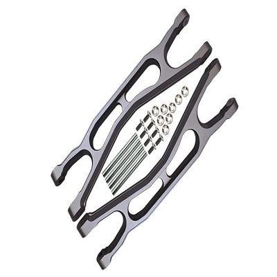 Aluminum 6061-T6 Front Or Rear Extended Upper Arms For Traxxas 1:5 X Maxx 8S With WideMAXX #7895 / XRT 8S Monster Truck Upgrades - Gray Silver