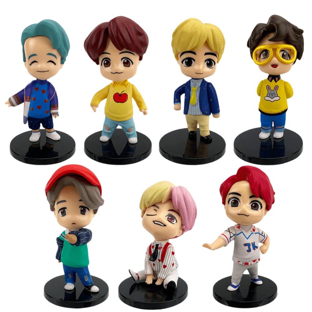 Surprise September 7pcs Cake Toppers Character Set Action Figures Toys, Mini Figurines Dolls Birthday Party Supplies Car Desktop Birthday Decorations (B)