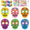 chiazllta 24 Pcs Sugar Skull Masks Craft for Kindergarten Kids, Day of The Dead Art Craft Kit DIY Paper Masks for Preschool Home Classroom Game Activities Party Favors view 1
