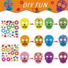 chiazllta 24 Pcs Sugar Skull Masks Craft for Kindergarten Kids, Day of The Dead Art Craft Kit DIY Paper Masks for Preschool Home Classroom Game Activities Party Favors view 3