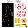 16 Pieces Halloween Crime Scene Decorations Kit Murder Mystery Dinner Party Game Supplies Includes Body Silhouette Crime Scene Tape Evidence Markers and Blody Sticker Home for Crime Scene Party Decor view 2