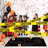 16 Pieces Halloween Crime Scene Decorations Kit Murder Mystery Dinner Party Game Supplies Includes Body Silhouette Crime Scene Tape Evidence Markers and Blody Sticker Home for Crime Scene Party Decor view 3