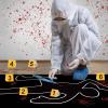 16 Pieces Halloween Crime Scene Decorations Kit Murder Mystery Dinner Party Game Supplies Includes Body Silhouette Crime Scene Tape Evidence Markers and Blody Sticker Home for Crime Scene Party Decor view 4